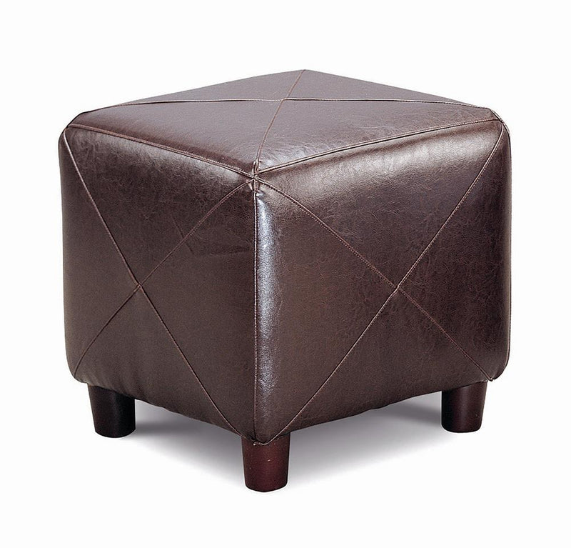 Cube Shaped Ottoman Dark Brown - What A Room