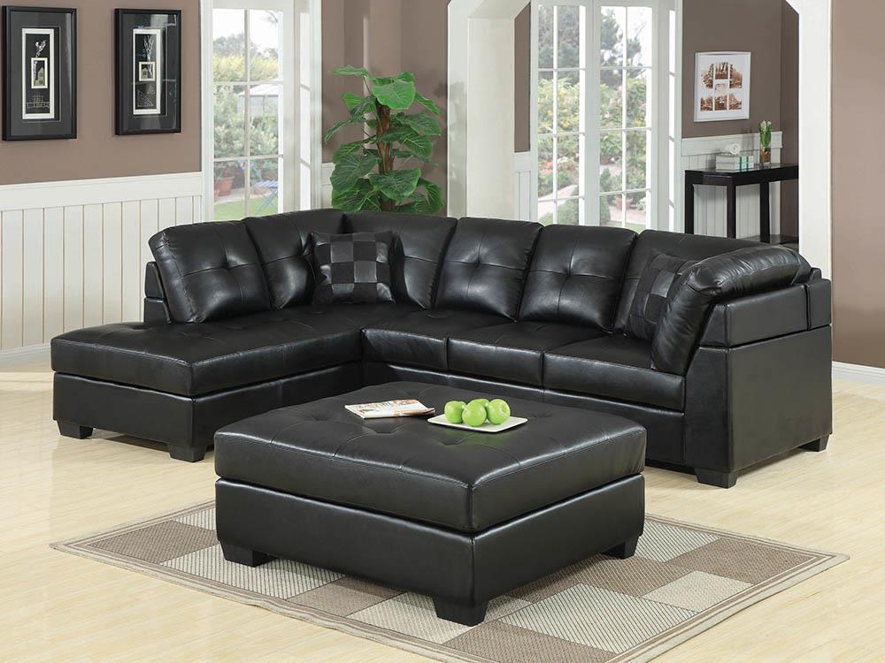 Darie Square Tufted Ottoman Black - What A Room
