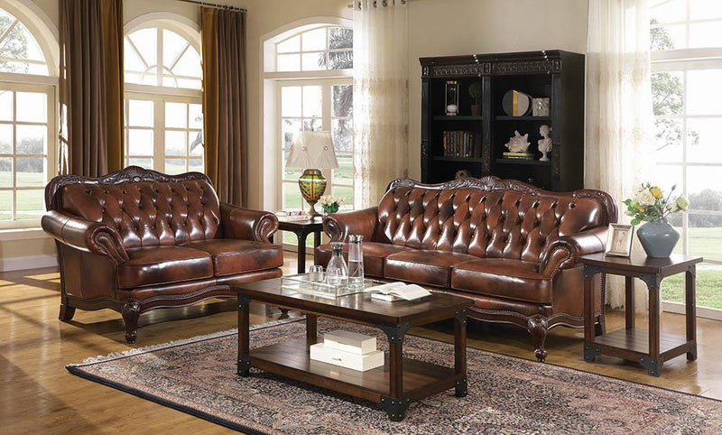 Victoria Rolled Arm Sofa Tri-tone and Warm Brown - What A Room