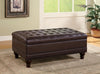 Tufted Storage Ottoman with Turned Legs Brown - What A Room