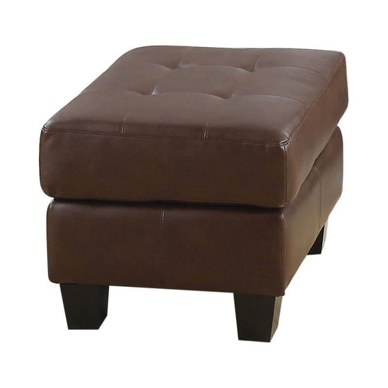 Samuel Tufted Ottoman Dark Brown - What A Room
