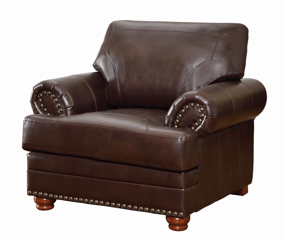 Colton Rolled Arm Upholstered Chair Brown - What A Room