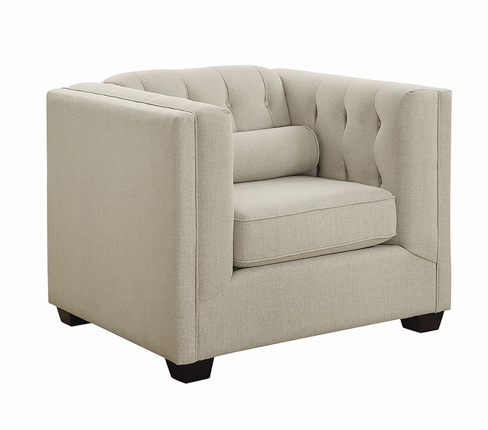 Cairns Tuxedo Arm Tufted Chair Oatmeal - What A Room