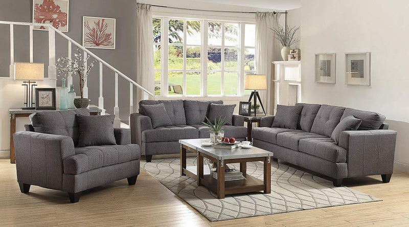 Samuel Tufted Loveseat Charcoal - What A Room