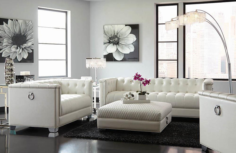 Chaviano Tufted Upholstered Chair Pearl White - What A Room