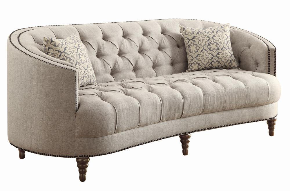 Avonlea Sloped Arm Upholstered Sofa Trim Grey - What A Room