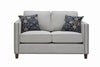 Coltrane Upholstered Loveseat with Nailhead Trim Putty - What A Room