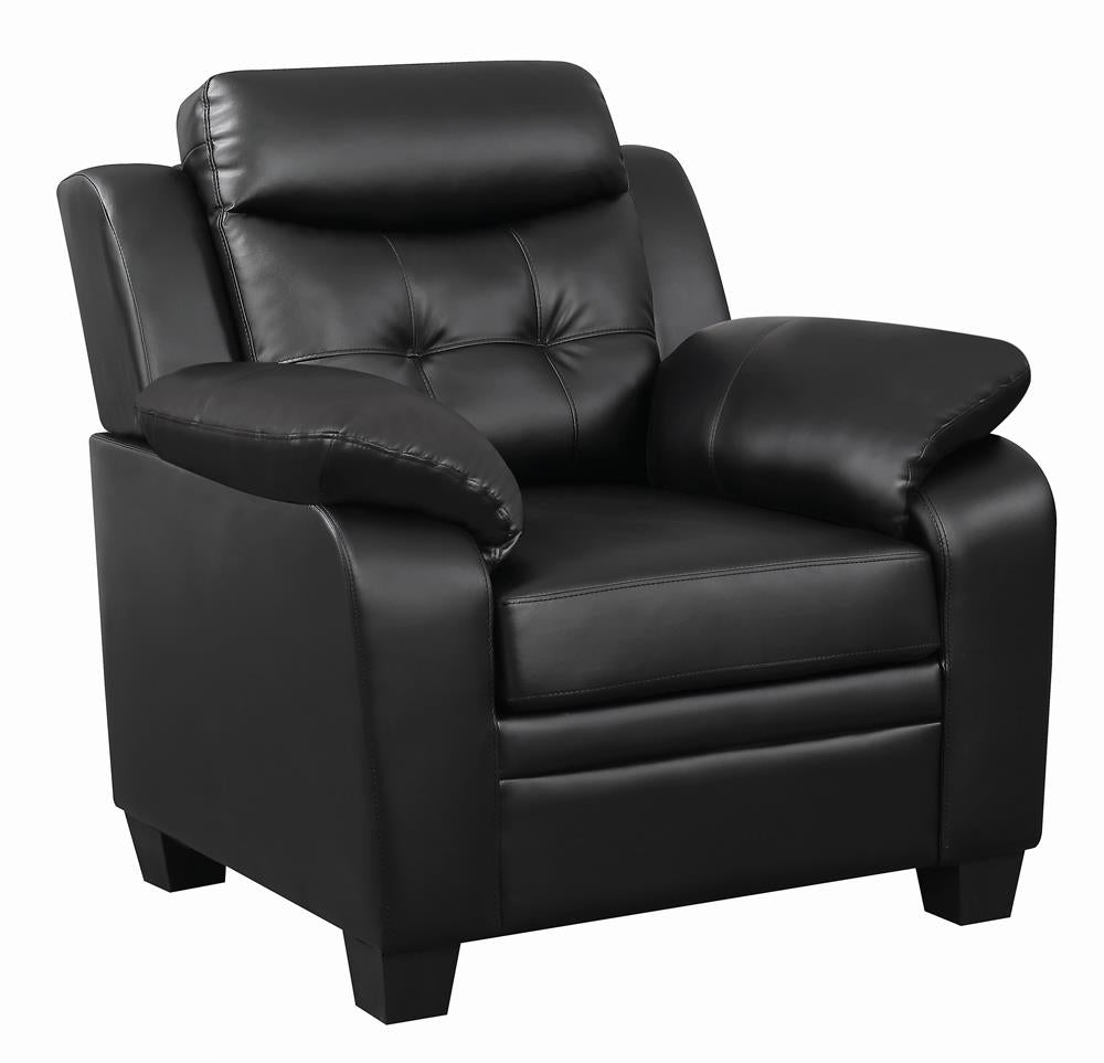 Finley Tufted Upholstered Chair Black - What A Room