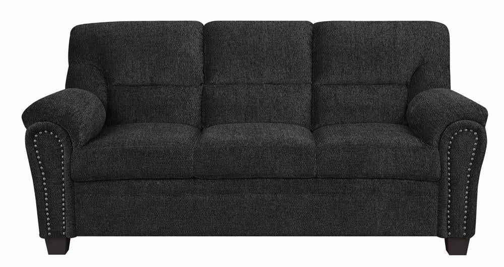 Clemintine Upholstered Sofa with Nailhead Trim Graphite - What A Room