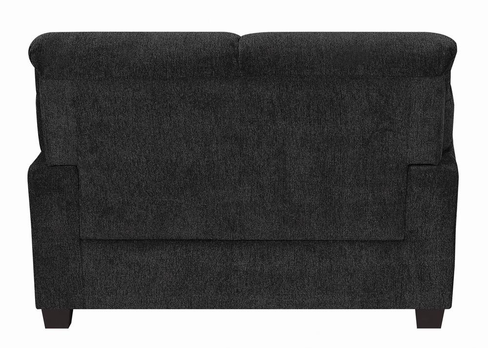 Clemintine Upholstered Loveseat with Nailhead Trim Graphite - What A Room