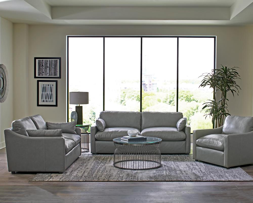 Grayson Sloped Arm Upholstered Sofa Grey - What A Room