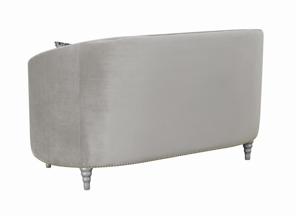 Avonlea Sloped Arm Tufted Loveseat Grey - What A Room