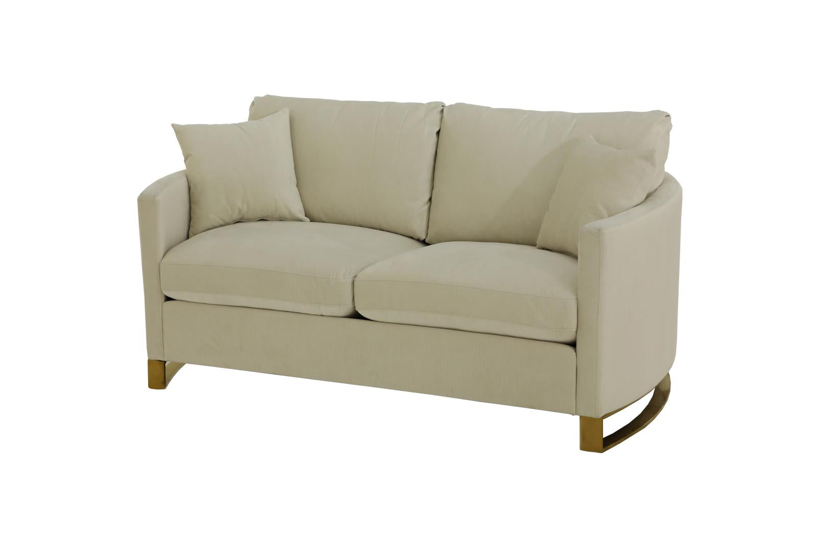 Corliss Upholstered Arched Arms Loveseat Beige - What A Room