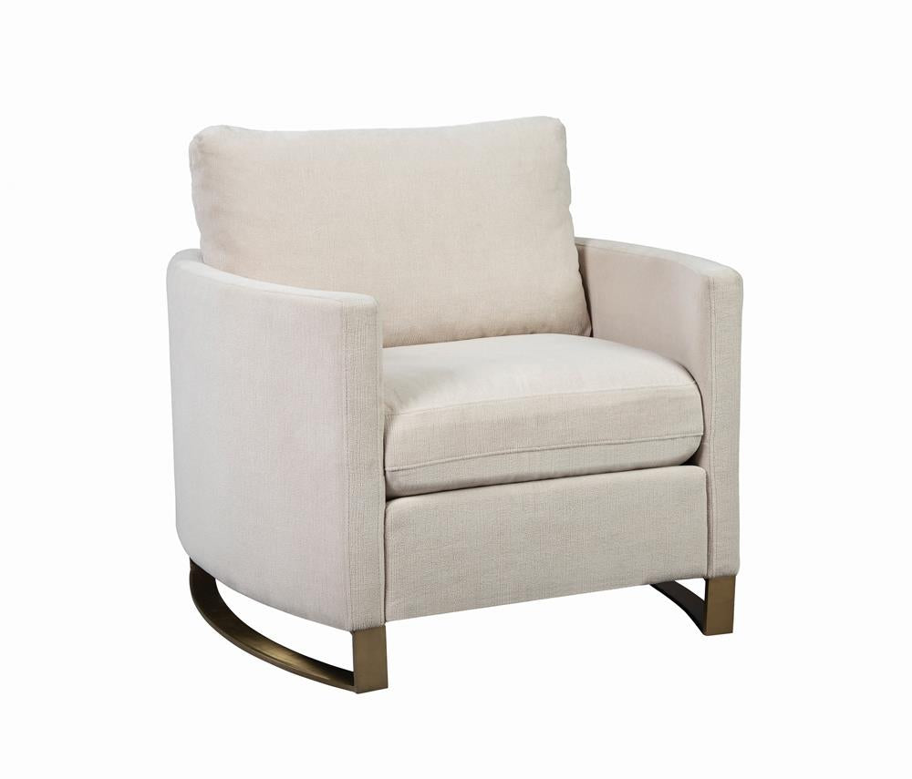 Corliss Upholstered Arched Arms Chair Beige - What A Room