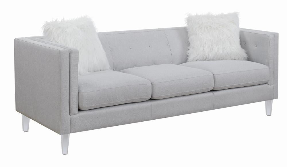 Glacier Tufted Upholstered Sofa Light Grey - What A Room