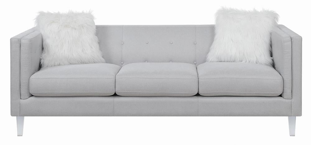 Glacier Tufted Upholstered Sofa Light Grey - What A Room