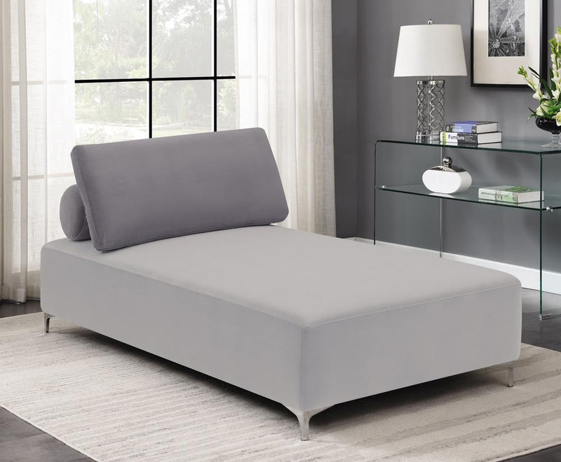 Upholstered Accent Chaise with Removable Pillow Grey - What A Room