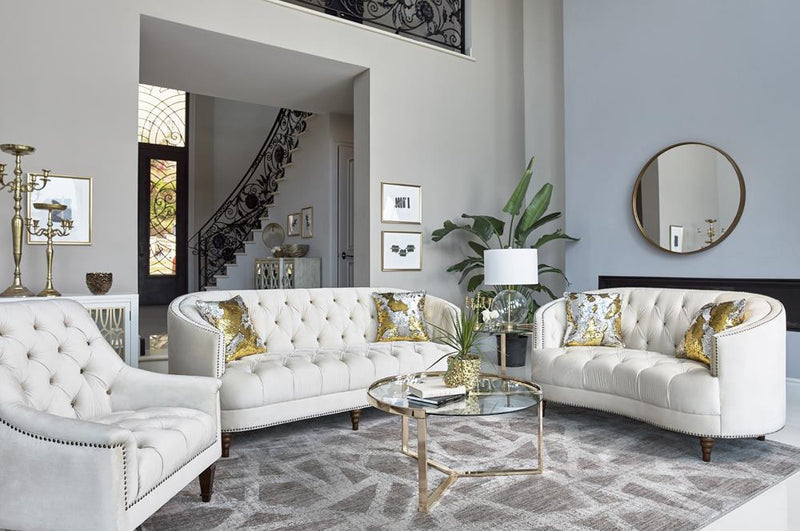 Avonlea Upholstered Tufted Chair Champagne - What A Room