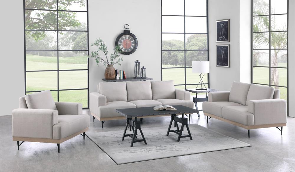 Kester 3-piece Recessed Track Arm Living Room Set Beige - What A Room