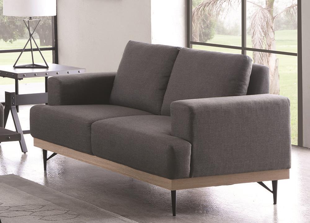 Kester Recessed Track Arm Loveseat Charcoal - What A Room