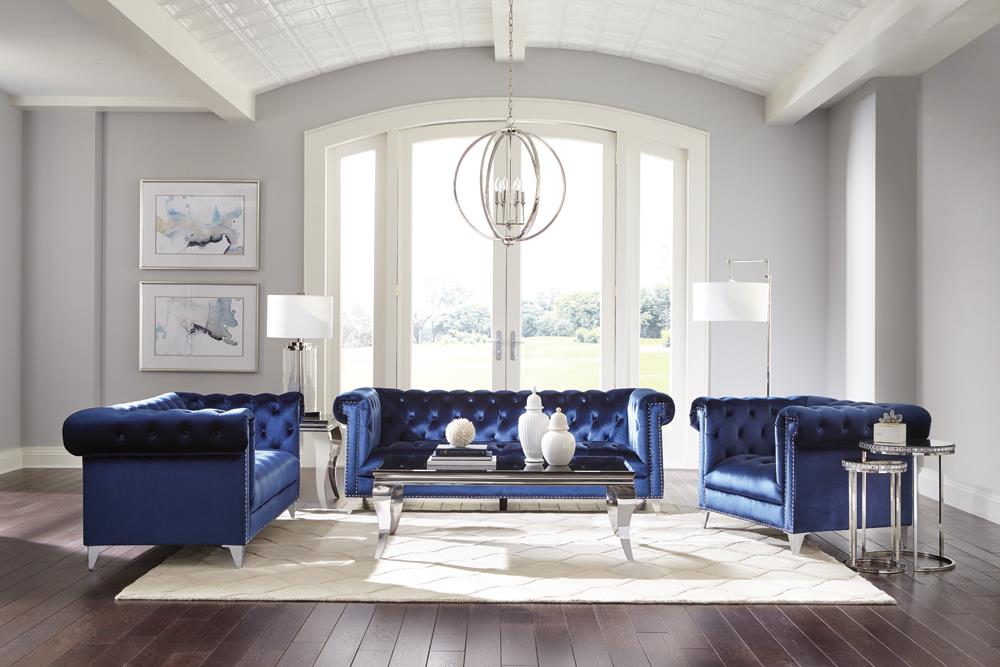 Bleker 2-piece Tuxedo Arm Living Room Set Blue - What A Room