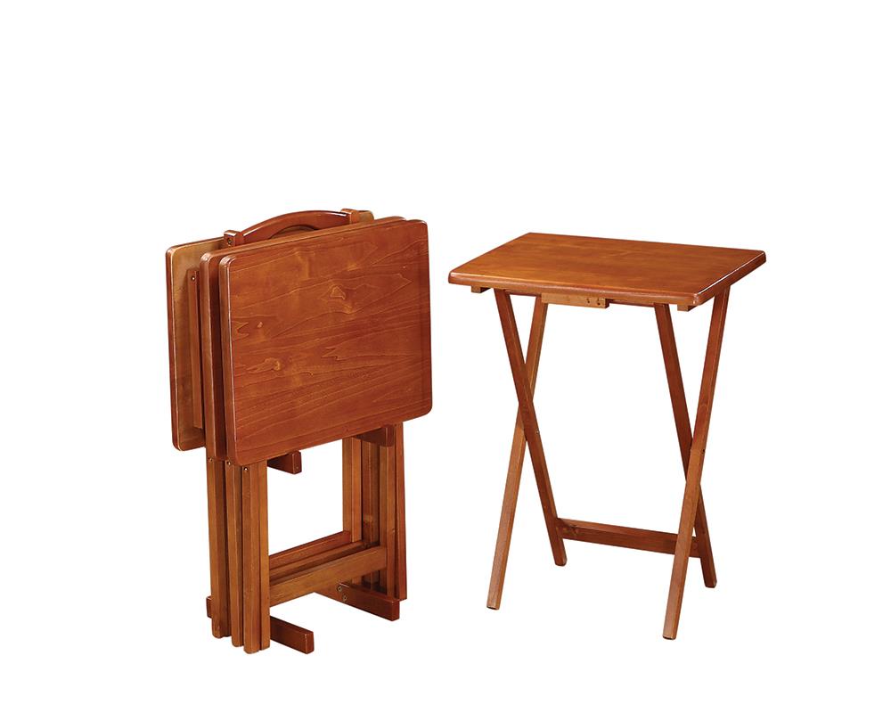 5-piece Tray Table Set Golden Brown - What A Room