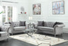 Frostine Upholstered Tufted Living Room Set Silver - What A Room