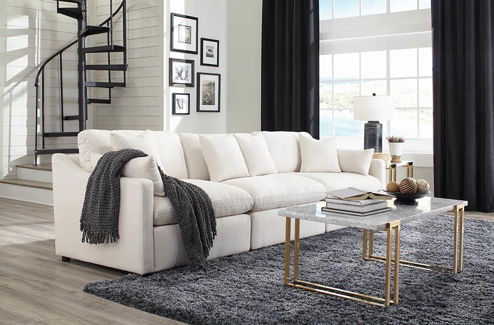 Hobson Cushion Seat Ottoman Off-White - What A Room