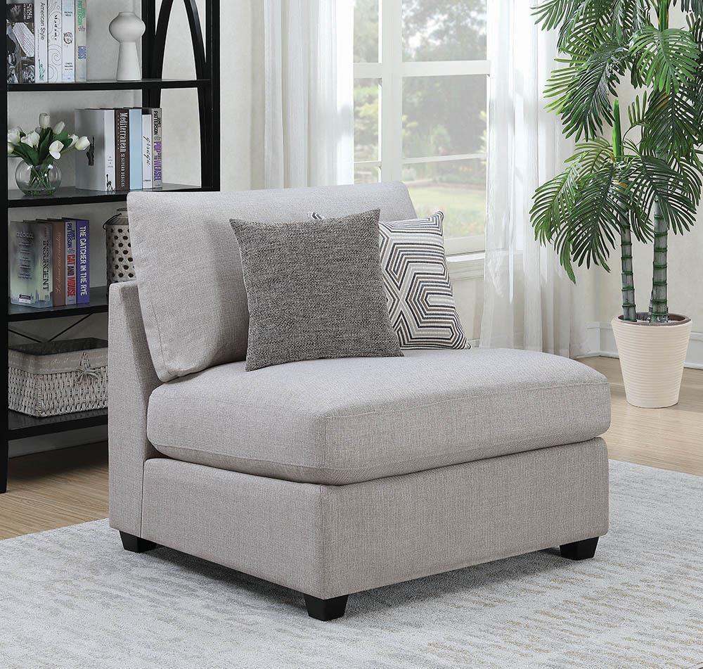 Cambria Upholstered Armless Chair Grey - What A Room