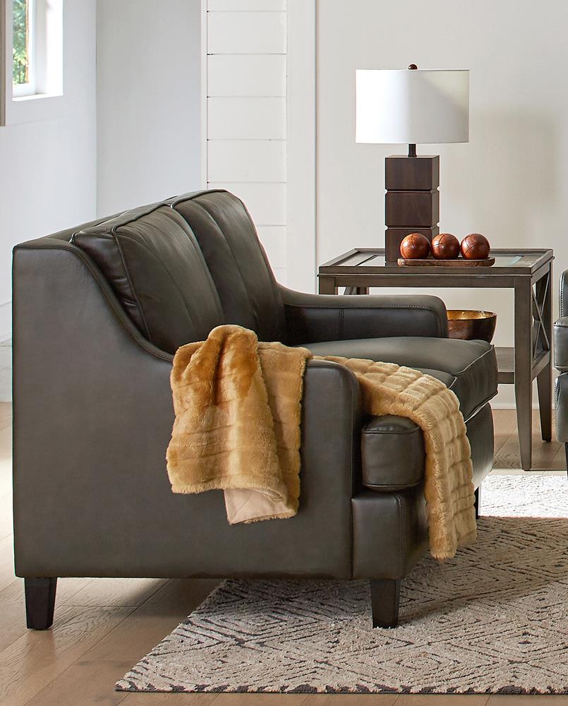 Clayton Upholstered Sloped Arm Loveseat Grey - What A Room