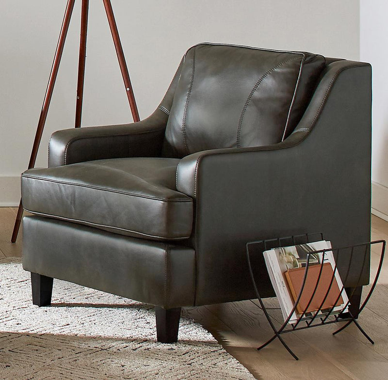 Clayton Upholstered Sloped Arm Chair Grey - What A Room