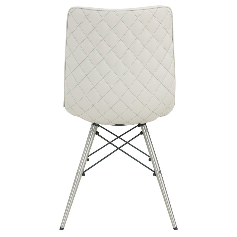 Blaine KD PU Dining Side Chair Stainless Steel Legs - What A Room