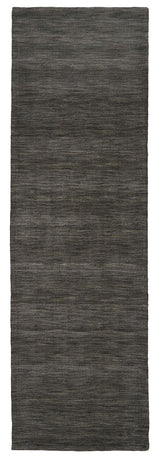Deceptively simple runner rug with medium grey to charcoal color - What A Room Furniture store in Santa Clara