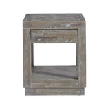 Herringbone Solid Wood One Drawer End Table - What A Room