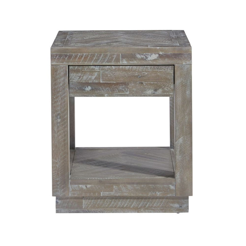 Herringbone Solid Wood One Drawer End Table - What A Room