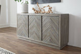 Herringbone Solid Wood Three Door Sideboard - What A Room