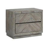 Herringbone Solid Wood Two Drawer Nightstand - What A Room