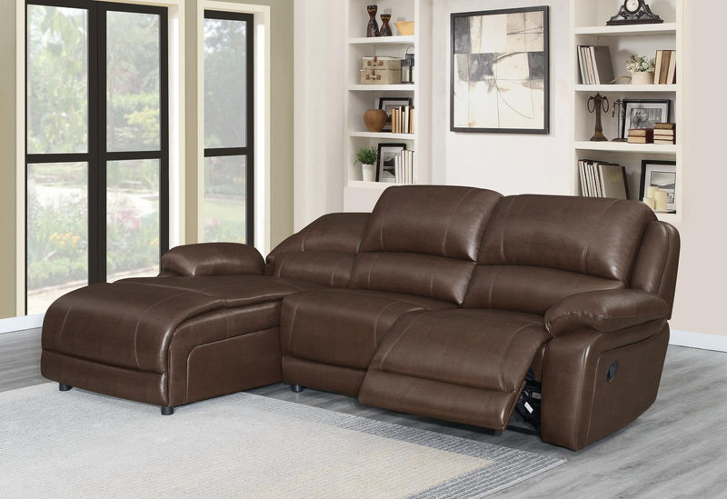 Mackenzie 3-piece Upholstered Tufted Motion Sectional Chestnut - What A Room