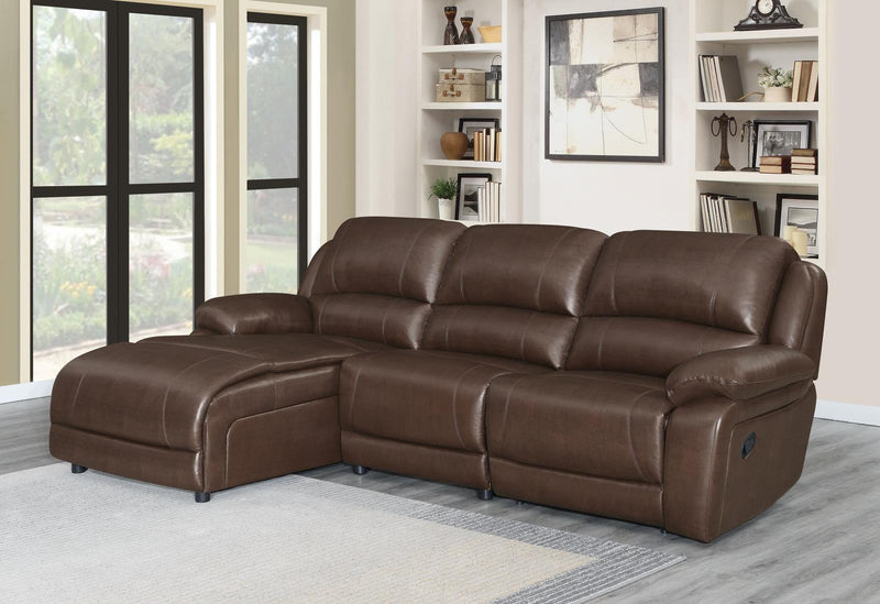 Mackenzie 3-piece Upholstered Tufted Motion Sectional Chestnut - What A Room