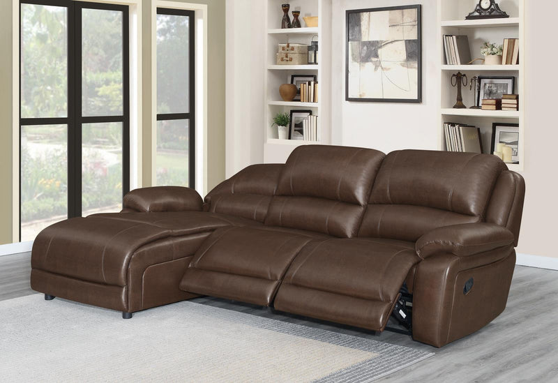 Mackenzie 3-piece Upholstered Tufted Motion Sectional Chestnut - What A Room
