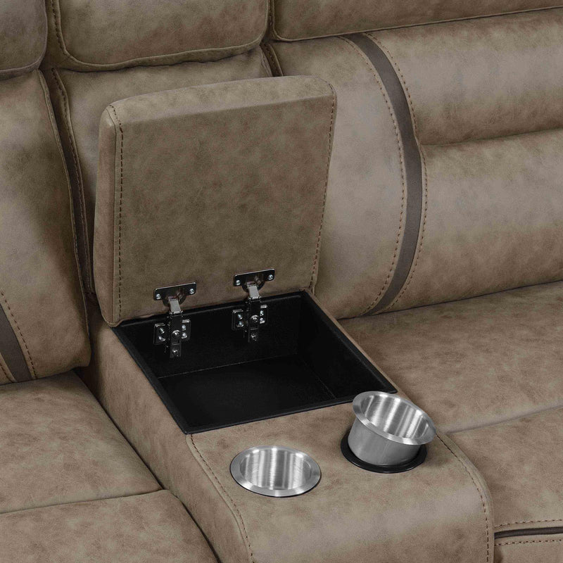 Higgins Four-Piece Upholstered Power Sectional Tan - What A Room