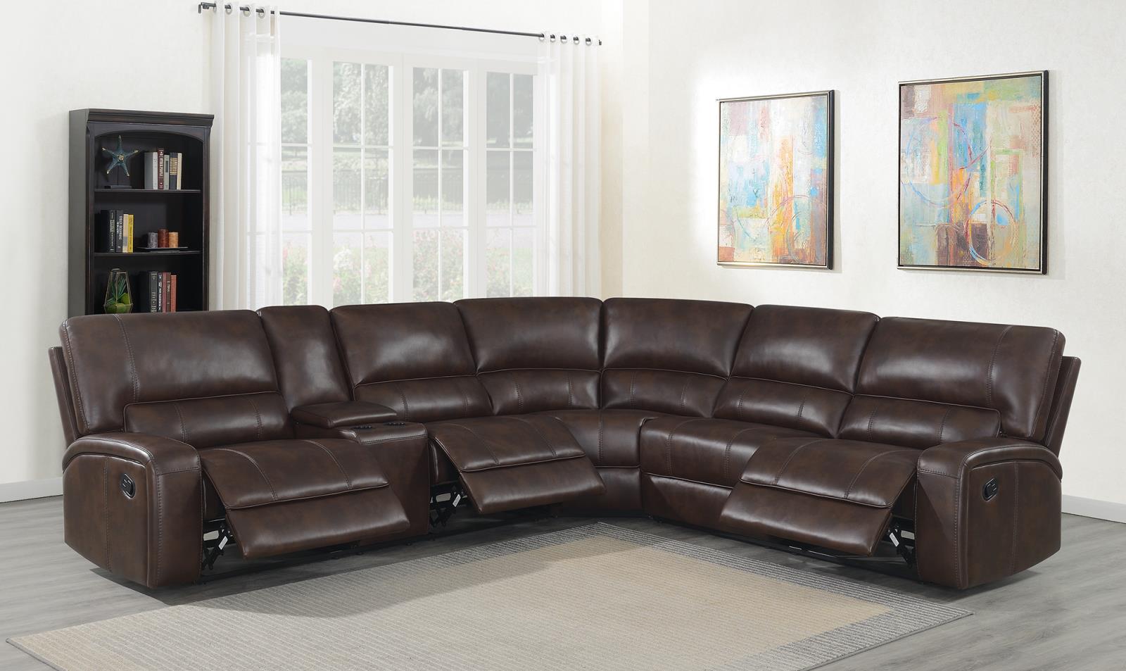 Brunson 3-piece Upholstered Motion Sectional Brown - What A Room