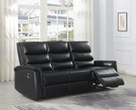 Dario Upholstered Channeled Back Motion Sofa Black - What A Room