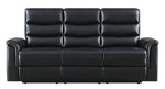 Dario Upholstered Channeled Back Motion Sofa Black - What A Room