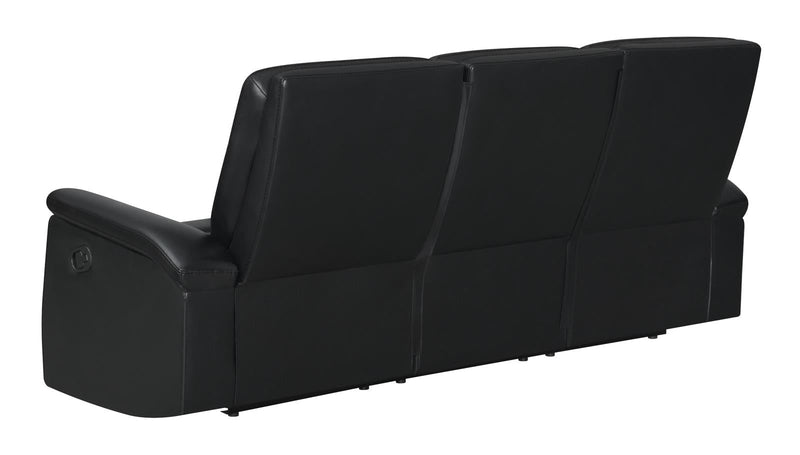 Dario Upholstered Channeled Back Motion Sofa Black - What A Room