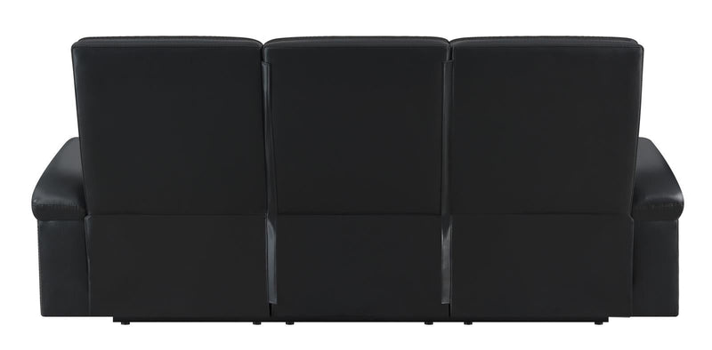 Dario Upholstered Channeled Back Motion Sofa Black - What A Room