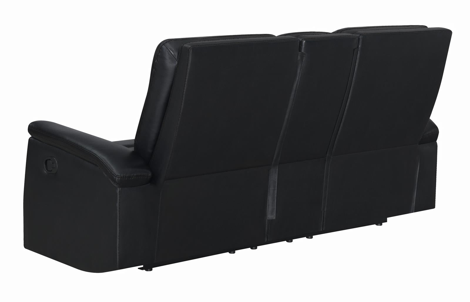 Dario Upholstered Channeled Back Motion Loveseat Black - What A Room