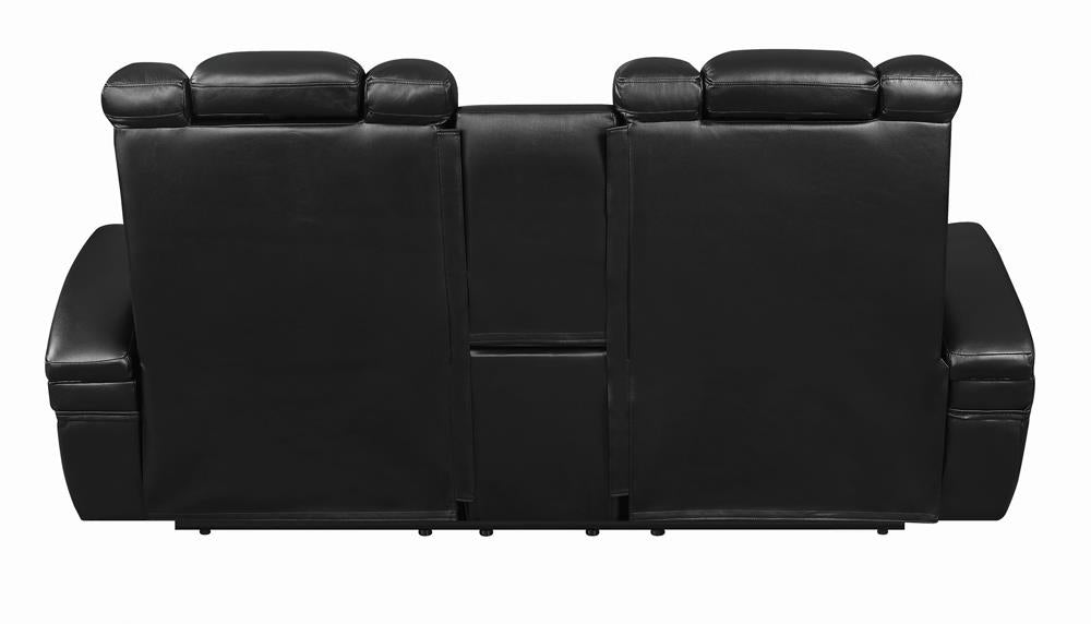 Delange Power^2 Loveseat with Headrests Black - What A Room