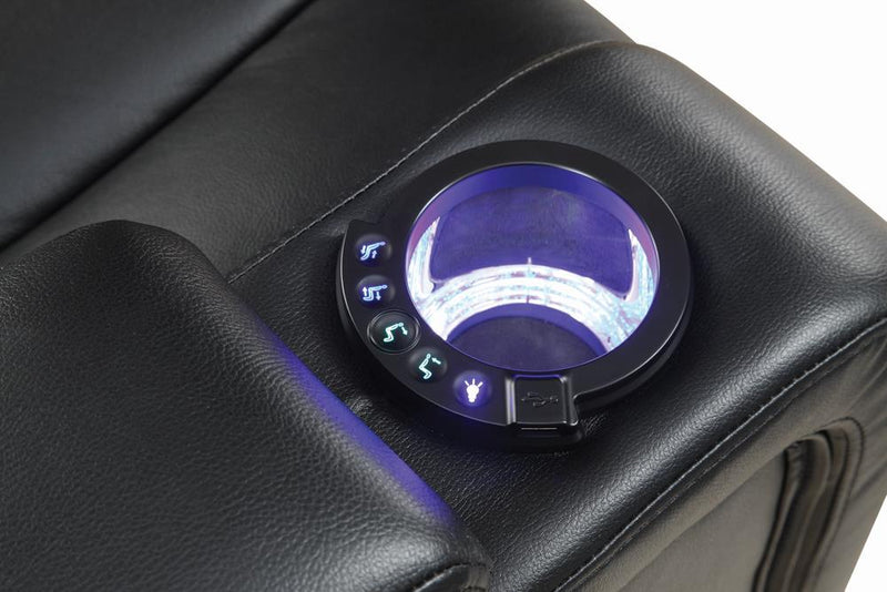 Delange Power^2 Recliner with Headrest Black - What A Room