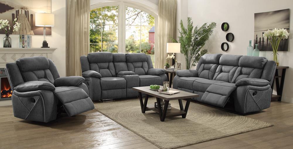 Higgins Pillow Top Arm Upholstered Motion Sofa Grey - What A Room